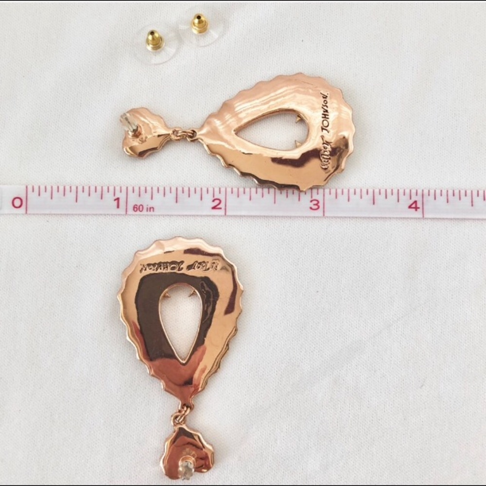 Betsey Johnson Vintage Rose Love Birds Earrings - Picture 7 of 8